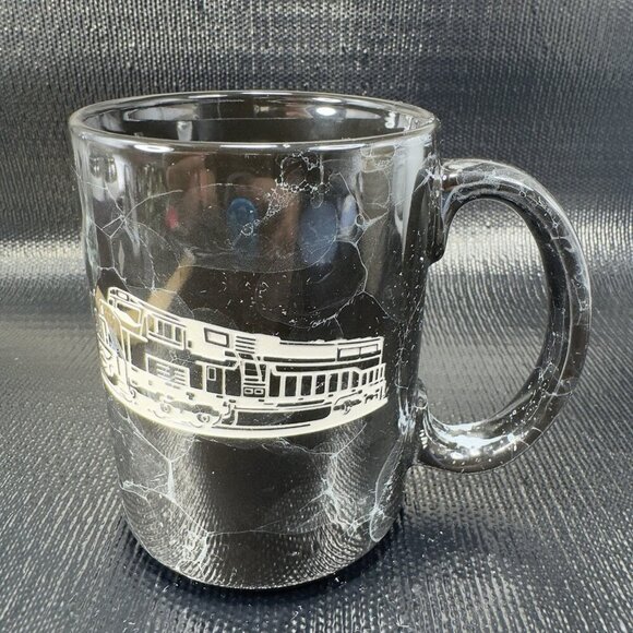 Linyi Ceramic Tall Coffee Mug Cup Black Marble Glaze Coffee Mug Cup Road Train - Picture 12 of 12